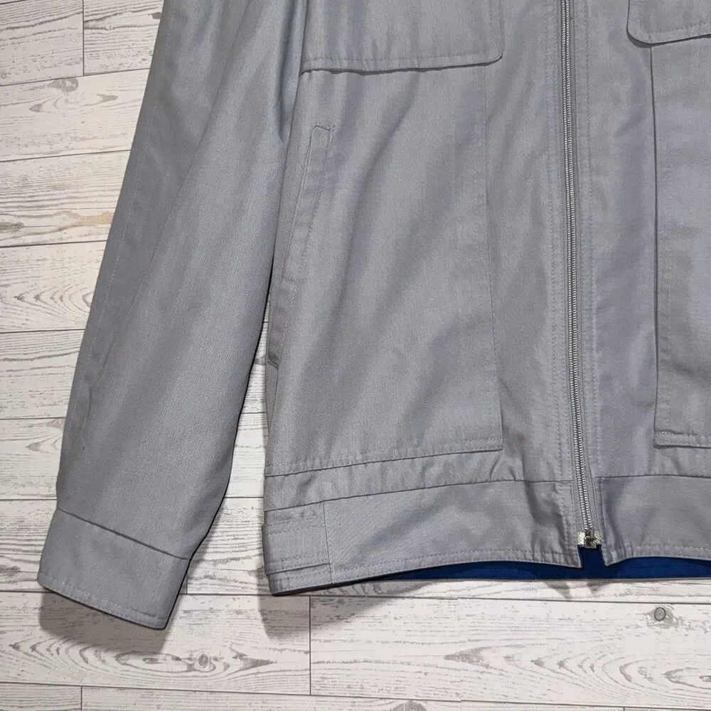 London Fog Weatherwear Of Distinction Gray Jacket Zip Pockets Men’s Size 38